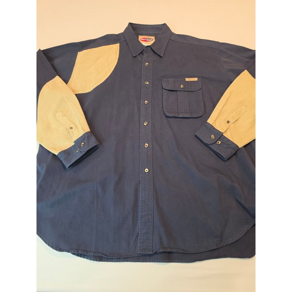 Wrangler Pro Gear Mens XXL Navy Blue Shooting Shirt Hunting Button Down PG910NV